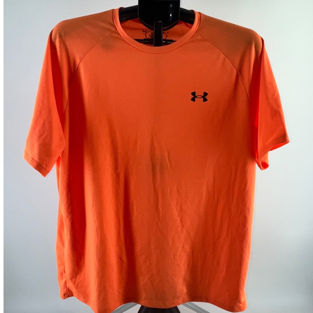 Under Armour Orange Tech Tee Mens LG Loose Fit Short Sleeve Athletic‎ Shirt